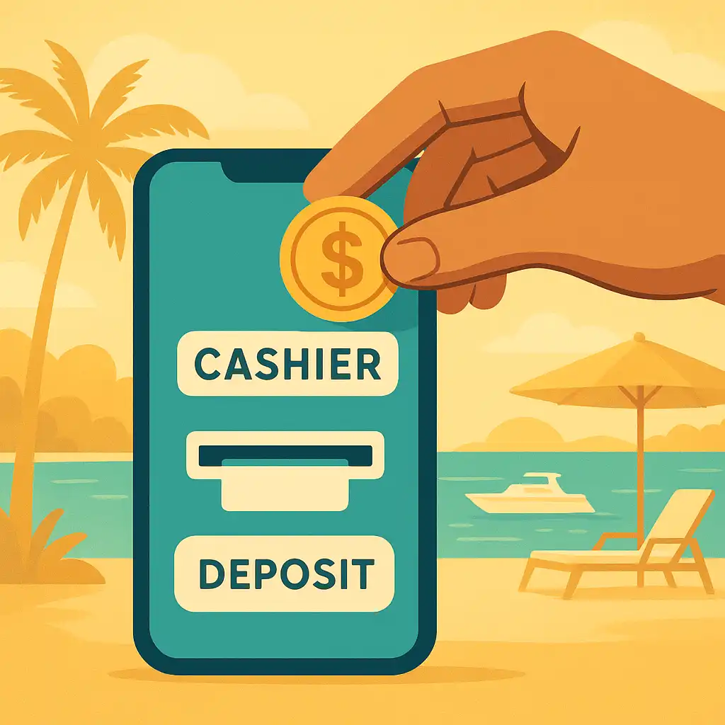 Secure deposit screen on the MySpinGo cashier