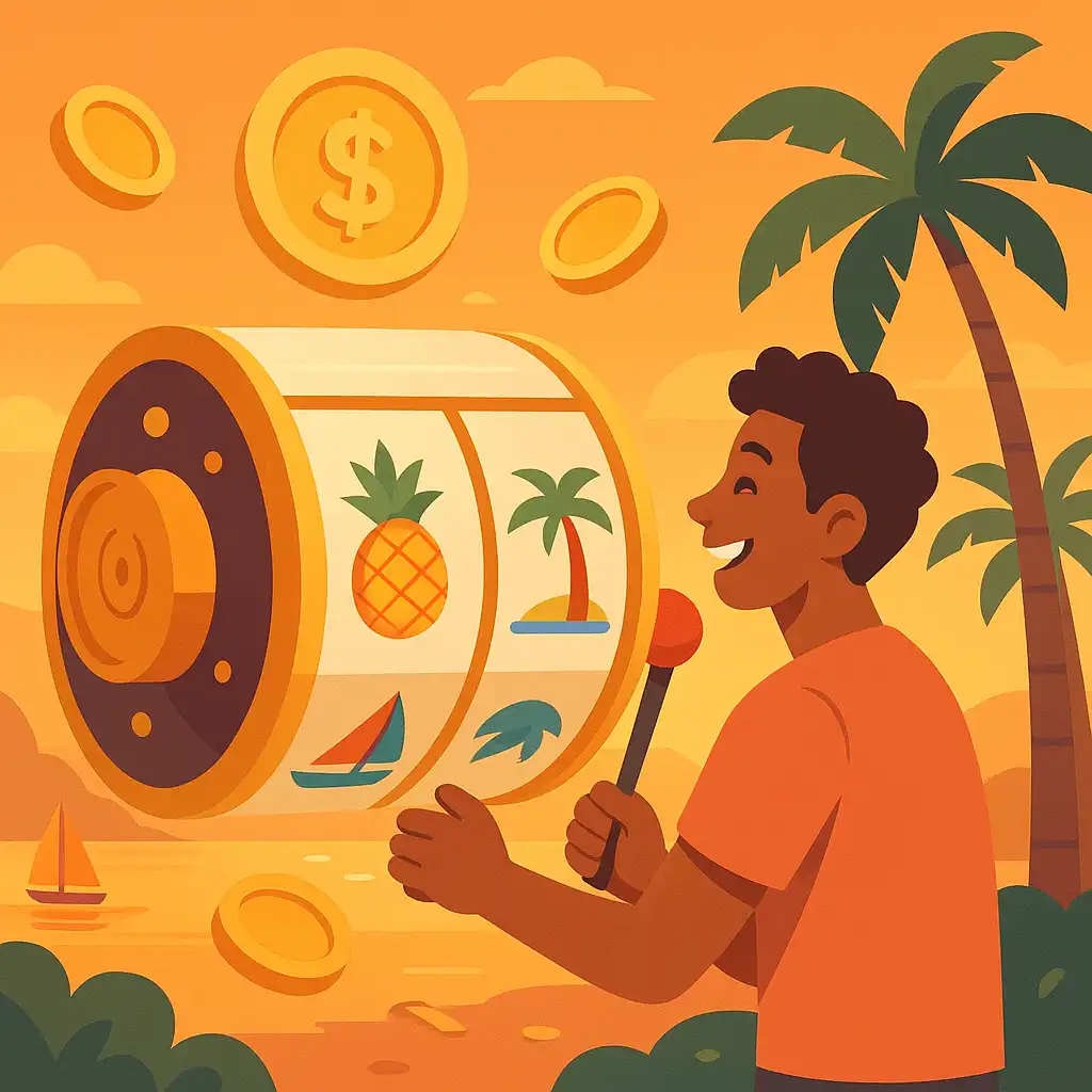 Player spinning a premium slot reel on MySpinGo